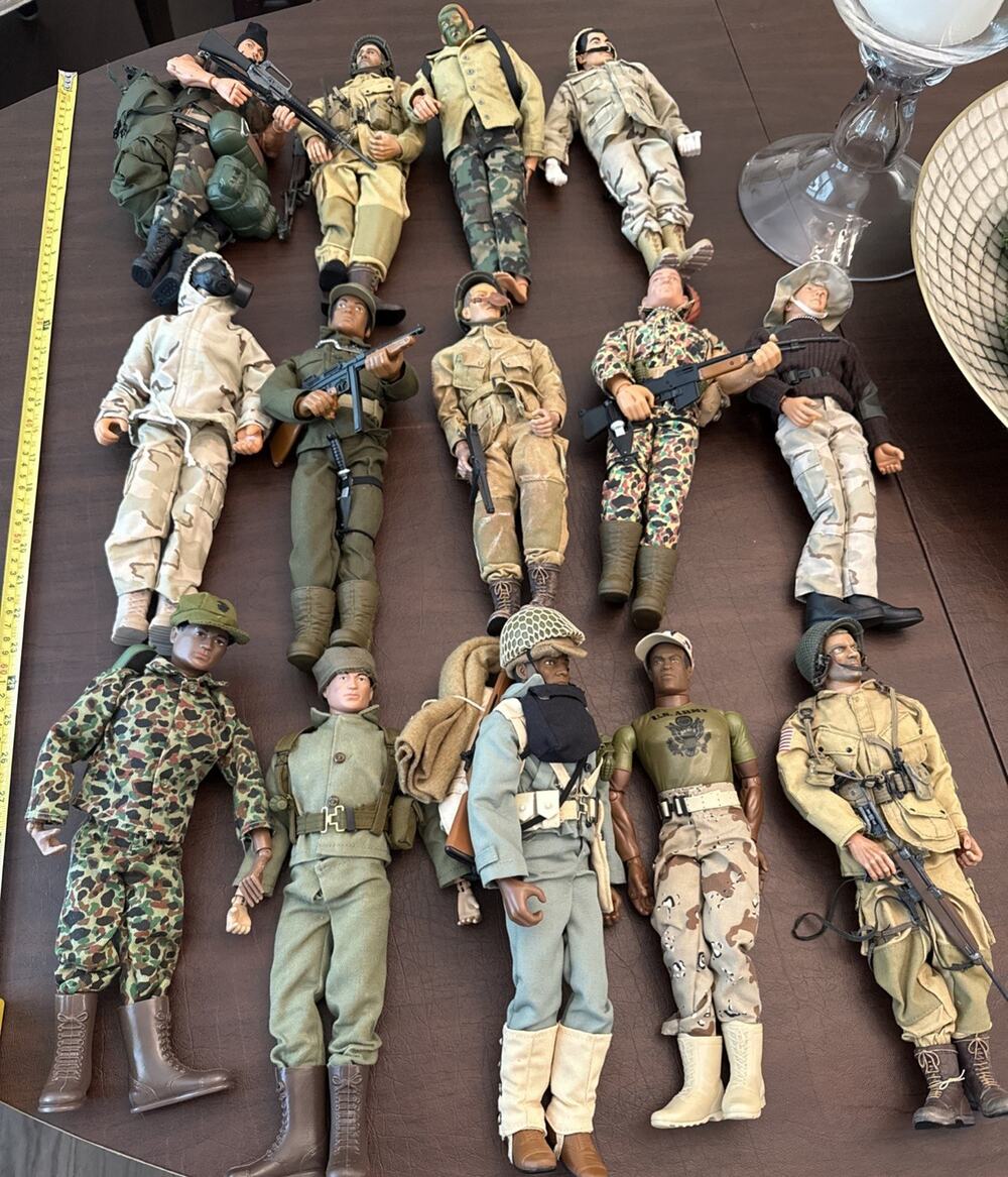 Mixed Lot Vintage 12" Military Action Figures- Style 1990’s-2000